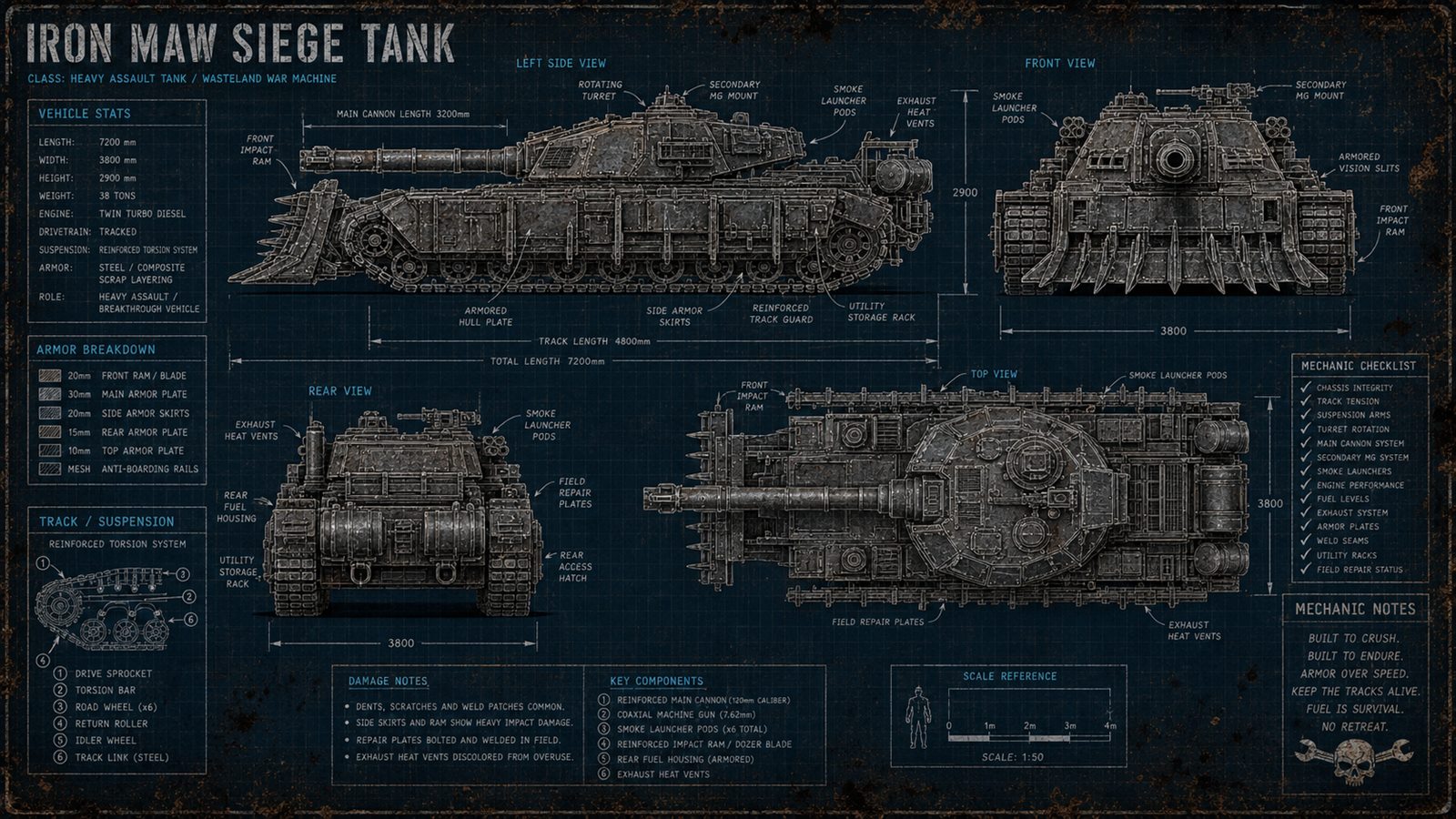 Iron Maw Siege Tank design sheet